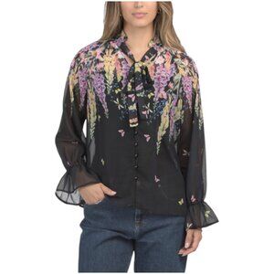 NANCY YANG 2pc Floral Shirt And Camisole Set